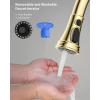 imageHibbent Kitchen Faucet Head Replacement with Pull Down Spray Head 3 Function Faucet Sprayer Nozzle  15 Adapters Compatible with Moen American Standard Delta Kohler  Brushed NickelPolished Brass