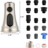 imageHibbent Kitchen Faucet Head Replacement with Pull Down Spray Head 3 Function Faucet Sprayer Nozzle  15 Adapters Compatible with Moen American Standard Delta Kohler  Brushed NickelBrushed Nickel