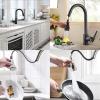 imageHibbent Kitchen Faucet Head Replacement with Pull Down Spray Head 3 Function Faucet Sprayer Nozzle  15 Adapters Compatible with Moen American Standard Delta Kohler  Brushed NickelMatte Black