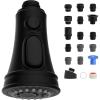 imageHibbent Kitchen Faucet Head Replacement with Pull Down Spray Head 3 Function Faucet Sprayer Nozzle  15 Adapters Compatible with Moen American Standard Delta Kohler  Brushed NickelMatte Black