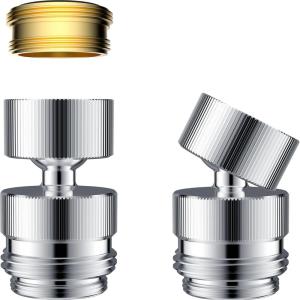 imageHibbent Sink Faucet to Garden Hose Adapter 360Degree Swivel 5564 Inch Female Thread Sink Hose Attachment for Faucet Adapter Connector ChromeChrome
