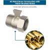 imageHibbent All Metal 1 Pack Shower Head Flow Control Valve G12 Brass Shutoff Valve with Metal Handle Lever Shut OFF Water Flow Control Regulator for Handheld Shower or Bidet Sprayer ChromeBrushed Nickel Finished