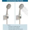 imageHibbent All Metal 1 Pack Shower Head Flow Control Valve G12 Brass Shutoff Valve with Metal Handle Lever Shut OFF Water Flow Control Regulator for Handheld Shower or Bidet Sprayer ChromeBrushed Nickel Finished