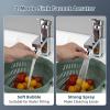 imageHibbent Dual Water Flow Kitchen Sink Sprayer  360Degree Swivel Bathroom Faucet Aerator  Easy to Control Water Sprayer by One Hand  25 GPM  5564 Inch  27UNS Female Thread  Chrome25 GPM