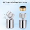 imageHibbent Dualfunction Solid Brass Faucet Aerator Big Angle Rotate Metal Kitchen Sink Aerator 360 Degree Swivel Sink Sprayer Attachment5564 Inch Female ThreadChromeBrass