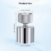 imageHibbent Dualfunction Solid Brass Faucet Aerator Big Angle Rotate Metal Kitchen Sink Aerator 360 Degree Swivel Sink Sprayer Attachment5564 Inch Female ThreadChromeMetal