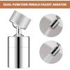 imageHibbent Dualfunction Solid Brass Faucet Aerator Big Angle Rotate Metal Kitchen Sink Aerator 360 Degree Swivel Sink Sprayer Attachment5564 Inch Female ThreadChromeAcrylonitrile Butadiene Styrene ABS