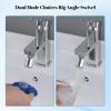 imageHibbent Dualfunction Solid Brass Faucet Aerator Big Angle Rotate Metal Kitchen Sink Aerator 360 Degree Swivel Sink Sprayer Attachment5564 Inch Female ThreadChromeMetal