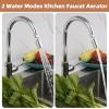 imageHibbent Dualfunction Solid Brass Faucet Aerator Big Angle Rotate Metal Kitchen Sink Aerator 360 Degree Swivel Sink Sprayer Attachment5564 Inch Female ThreadChromeAcrylonitrile Butadiene Styrene ABS
