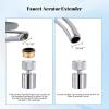 imageHibbent Dualfunction Solid Brass Faucet Aerator Big Angle Rotate Metal Kitchen Sink Aerator 360 Degree Swivel Sink Sprayer Attachment5564 Inch Female ThreadChromeBrass