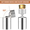 imageHibbent Dualfunction Solid Brass Faucet Aerator Big Angle Rotate Metal Kitchen Sink Aerator 360 Degree Swivel Sink Sprayer Attachment5564 Inch Female ThreadChromeAcrylonitrile Butadiene Styrene ABS