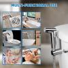 imageHibbent Sink Faucet Hose Sprayer Attachment with 10 Adapters  Dual Function Handheld Bidet Rinser ampamp Shower Head  for Feminine Hygiene Baby Diaper Cleaning ampamp Pet Bathing