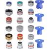 imageHibbent 18 Pieces Faucet Adapter Kit Brass Aerator Adapter Set for Faucet Tap with Removable Aerator to Connect Garden Hose Adapter for Faucet Sink  MaleFemale Chrome