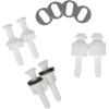 imageHibbent Universal Toilet Seat Hinge Bolt Screw for Top Mount Toilet Seat Hinges Downlock Nuts can Slip Over Bolts Threads for Rapid Installation Without Screwing inWhite Plastic Replacement Parts