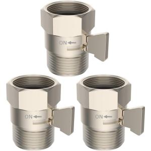 imageHibbent All Metal 1 Pack Shower Head Flow Control Valve G12 Brass Shutoff Valve with Metal Handle Lever Shut OFF Water Flow Control Regulator for Handheld Shower or Bidet Sprayer ChromeBrushed Nickel Finished