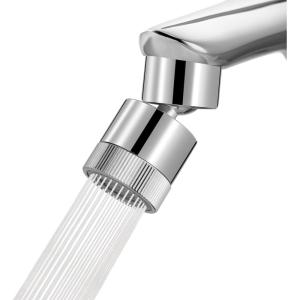 imageHibbent Dual Water Flow Kitchen Sink Sprayer  360Degree Swivel Bathroom Faucet Aerator  Easy to Control Water Sprayer by One Hand  25 GPM  5564 Inch  27UNS Female Thread  Chrome18 GPM