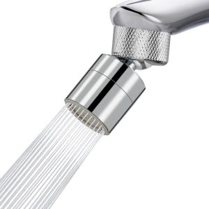 imageHibbent Dualfunction Solid Brass Faucet Aerator Big Angle Rotate Metal Kitchen Sink Aerator 360 Degree Swivel Sink Sprayer Attachment5564 Inch Female ThreadChromeBrass