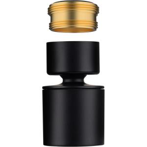 imageHibbent NSFANSICAN 61 Certified Faucet Aerator 360 Degree Swivel Kitchen Sink Aerator CUPC Certification Dualfunction Sprayer Faucet Replacement Part 5564 Inch Female Thread  Matte BlackMatte Black