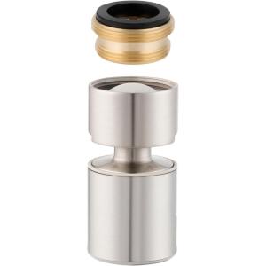 imageHibbent NSFANSICAN 61 Certified Faucet Aerator 360 Degree Swivel Kitchen Sink Aerator CUPC Certification Dualfunction Sprayer Faucet Replacement Part 5564 Inch Female Thread  Matte BlackBrushed Nickel