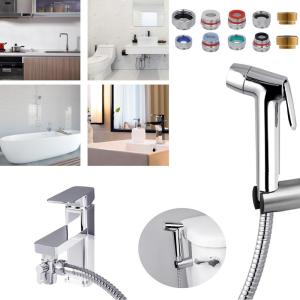 imageHibbent Sink Faucet Hose Sprayer Attachment with 10 Adapters  Dual Function Handheld Bidet Rinser ampamp Shower Head  for Feminine Hygiene Baby Diaper Cleaning ampamp Pet Bathing