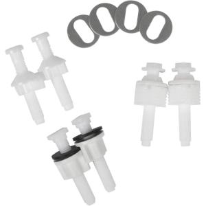 imageHibbent Universal Toilet Seat Hinge Bolt Screw for Top Mount Toilet Seat Hinges Downlock Nuts can Slip Over Bolts Threads for Rapid Installation Without Screwing inWhite Plastic Replacement Parts