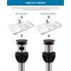 imageHibbent 2 Pack Universal Bathroom Sink Drain Stopper Pop Up Drain Strainer with Overflow Push and Seal Sink Plug with Basket for Lavatory Vanity Vessel AntiClogging Strainer Matte BlackMatte Black Finish