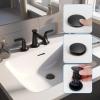 imageHibbent 2 Pack Universal Bathroom Sink Drain Stopper Pop Up Drain Strainer with Overflow Push and Seal Sink Plug with Basket for Lavatory Vanity Vessel AntiClogging Strainer Matte BlackMatte Black