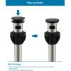 imageHibbent 2 Pack Universal Bathroom Sink Drain Stopper Pop Up Drain Strainer with Overflow Push and Seal Sink Plug with Basket for Lavatory Vanity Vessel AntiClogging Strainer Matte BlackMatte Black Finish