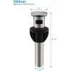 imageHibbent 2 Pack Universal Bathroom Sink Drain Stopper Pop Up Drain Strainer with Overflow Push and Seal Sink Plug with Basket for Lavatory Vanity Vessel AntiClogging Strainer Matte BlackChrome Finish