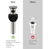 imageHibbent 2 Pack Universal Bathroom Sink Drain Stopper Pop Up Drain Strainer with Overflow Push and Seal Sink Plug with Basket for Lavatory Vanity Vessel AntiClogging Strainer Matte BlackBrushed Nickel Finish