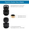 imageHibbent Faucet Adapter Kit Swivel Aerator Adapter to Connect Garden Hose  MultiThread Kitchen Sink Faucet to Garden Hose Adapter 34 Inch  Chrome FinishedMatte Black