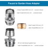 imageHibbent Faucet Adapter Kit Swivel Aerator Adapter to Connect Garden Hose  MultiThread Kitchen Sink Faucet to Garden Hose Adapter 34 Inch  Chrome FinishedChrome