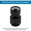 imageHibbent Faucet Adapter Kit Swivel Aerator Adapter to Connect Garden Hose  MultiThread Kitchen Sink Faucet to Garden Hose Adapter 34 Inch  Chrome FinishedMatte Black