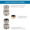 imageHibbent Faucet Adapter Kit Swivel Aerator Adapter to Connect Garden Hose  MultiThread Kitchen Sink Faucet to Garden Hose Adapter 34 Inch  Chrome FinishedBrushed Nickel