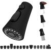 imageHibbent Pull Down Kitchen Faucet Head Replacement 3Function Kitchen Faucet Head Sink Spray Nozzle with 12 Adapters Compatible with Moen American Standard Delta Kohler Faucets Brushed NickelMatte Black