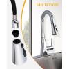 imageHibbent Pull Down Kitchen Faucet Head Replacement 3Function Kitchen Faucet Head Sink Spray Nozzle with 12 Adapters Compatible with Moen American Standard Delta Kohler Faucets Brushed NickelChrome