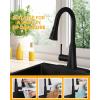 imageHibbent Pull Down Kitchen Faucet Head Replacement 3Function Kitchen Faucet Head Sink Spray Nozzle with 12 Adapters Compatible with Moen American Standard Delta Kohler Faucets Brushed NickelMatte Black