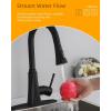 imageHibbent Pull Down Kitchen Faucet Head Replacement 3Function Kitchen Faucet Head Sink Spray Nozzle with 12 Adapters Compatible with Moen American Standard Delta Kohler Faucets Brushed NickelMatte Black