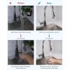 imageHibbent Pull Down Kitchen Faucet Head Replacement 3Function Kitchen Faucet Head Sink Spray Nozzle with 12 Adapters Compatible with Moen American Standard Delta Kohler Faucets Brushed NickelChrome Finished