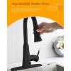 imageHibbent Pull Down Kitchen Faucet Head Replacement 3Function Kitchen Faucet Head Sink Spray Nozzle with 12 Adapters Compatible with Moen American Standard Delta Kohler Faucets Brushed NickelMatte Black