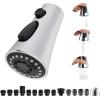 imageHibbent Pull Down Kitchen Faucet Head Replacement 3Function Kitchen Faucet Head Sink Spray Nozzle with 12 Adapters Compatible with Moen American Standard Delta Kohler Faucets Brushed NickelChrome