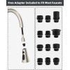 imageHibbent Pull Down Kitchen Faucet Head Replacement 3Function Kitchen Faucet Head Sink Spray Nozzle with 12 Adapters Compatible with Moen American Standard Delta Kohler Faucets Brushed NickelBrushed Nickel