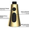imageHibbent Pull Down Kitchen Faucet Head Replacement 3Function Kitchen Faucet Head Sink Spray Nozzle with 12 Adapters Compatible with Moen American Standard Delta Kohler Faucets Brushed NickelPolished Brass