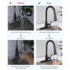 imageHibbent Pull Down Kitchen Faucet Head Replacement 3Function Kitchen Faucet Head Sink Spray Nozzle with 12 Adapters Compatible with Moen American Standard Delta Kohler Faucets Brushed NickelOilRubbed Bronze Finished