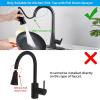 imageHibbent Pull Down Kitchen Faucet Head Replacement 3Function Kitchen Faucet Head Sink Spray Nozzle with 12 Adapters Compatible with Moen American Standard Delta Kohler Faucets Brushed NickelMatte Black