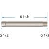 imageHibbent Solid Brass 6 Inch Shower Arm Extension Lowers Existing Shower Head Brushed NickelBrushed Nickel