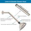 imageHibbent Solid Brass 6 Inch Shower Arm Extension Lowers Existing Shower Head Brushed NickelBrushed Nickel