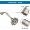 imageHibbent Solid Brass 6 Inch Shower Arm Extension Lowers Existing Shower Head Brushed NickelBrushed Nickel