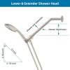 imageHibbent Solid Brass 6 Inch Shower Arm Extension Lowers Existing Shower Head Brushed NickelBrushed Nickel