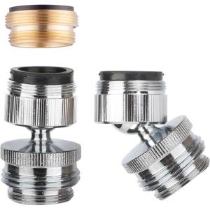imageHibbent Faucet Adapter Kit Swivel Aerator Adapter to Connect Garden Hose  MultiThread Kitchen Sink Faucet to Garden Hose Adapter 34 Inch  Chrome FinishedChrome